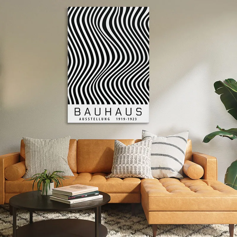 Quadro Bauhaus Onde Ipnotiche Monocromatiche Bauhaus Style