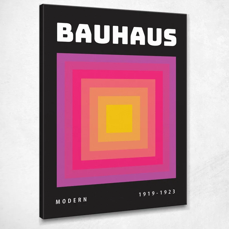 Bauhaus Gradient Concentric Squares Painting Bauhaus Style canvas print