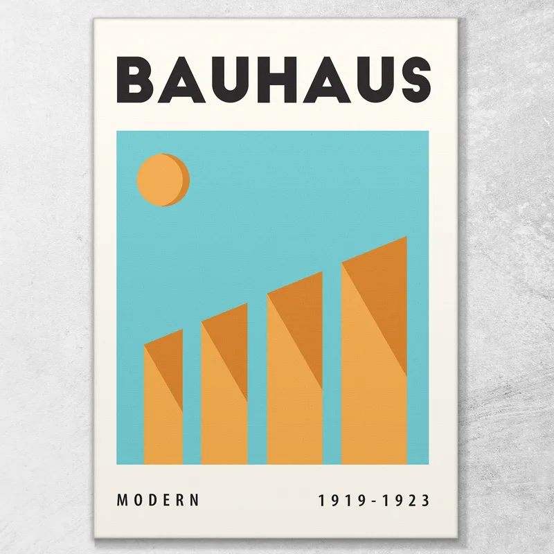 Quadro Bauhaus Geometrie Scalari In Tonalità Calde Bauhaus Style