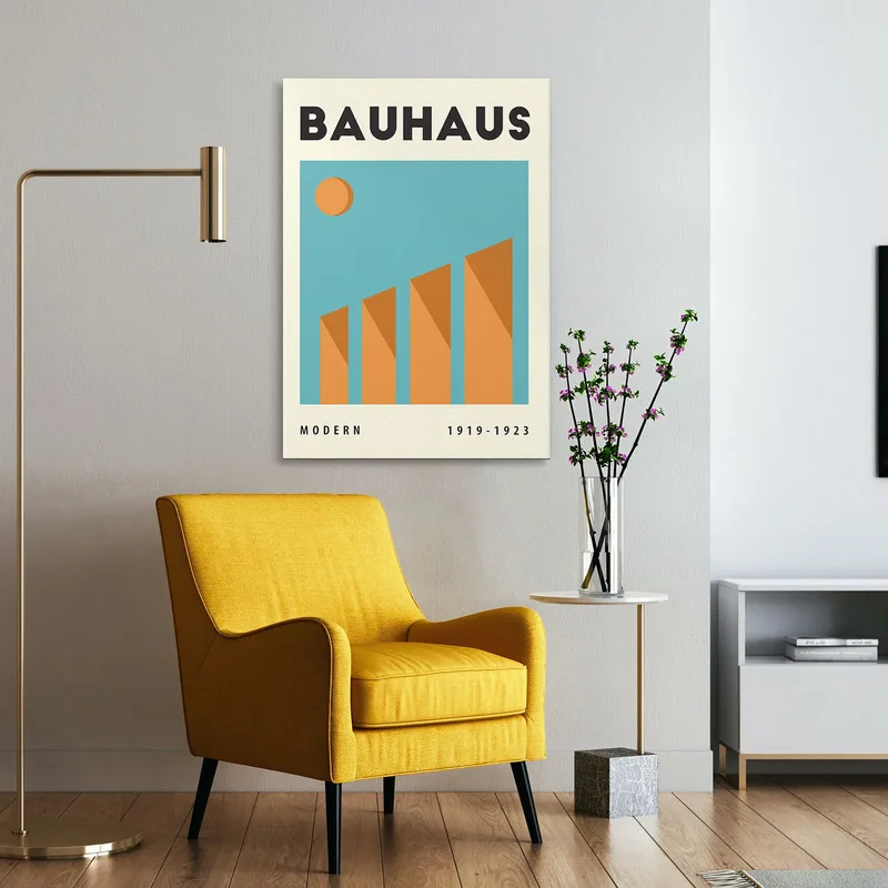 Quadro Bauhaus Geometrie Scalari In Tonalità Calde Bauhaus Style
