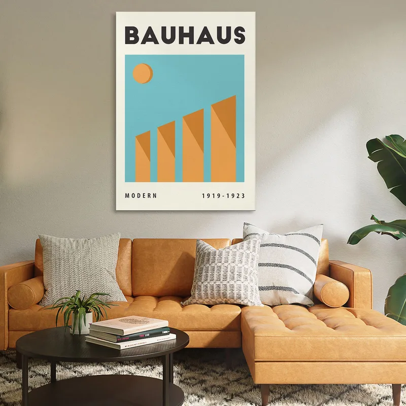 Quadro Bauhaus Geometrie Scalari In Tonalità Calde Bauhaus Style