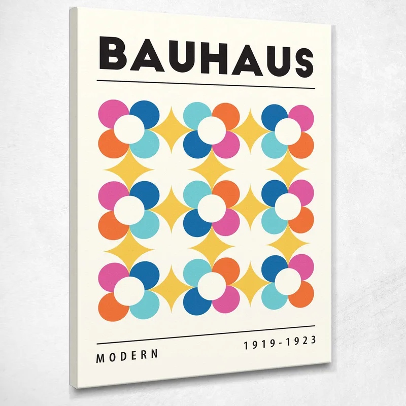 Bauhaus Abstract Floral Pattern Painting Bauhaus Style canvas print