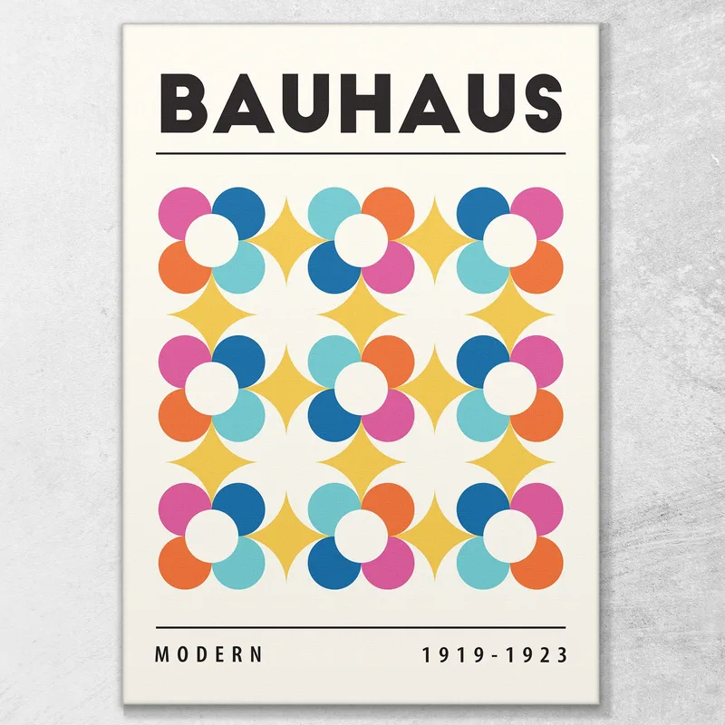Bauhaus-Rahmen Mit Abstraktem Blumenmuster Bauhaus Style