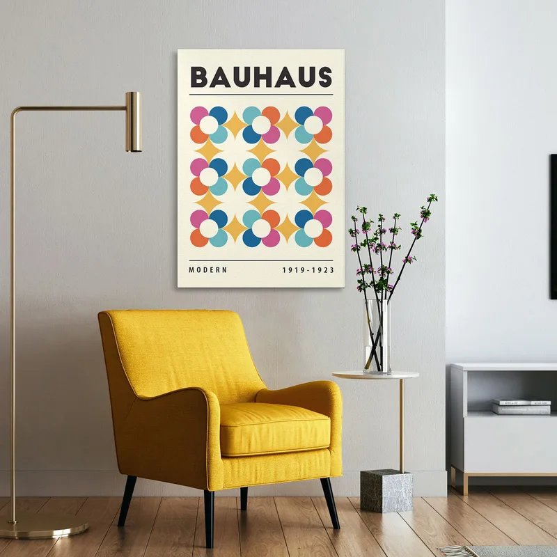 Bauhaus-Rahmen Mit Abstraktem Blumenmuster Bauhaus Style