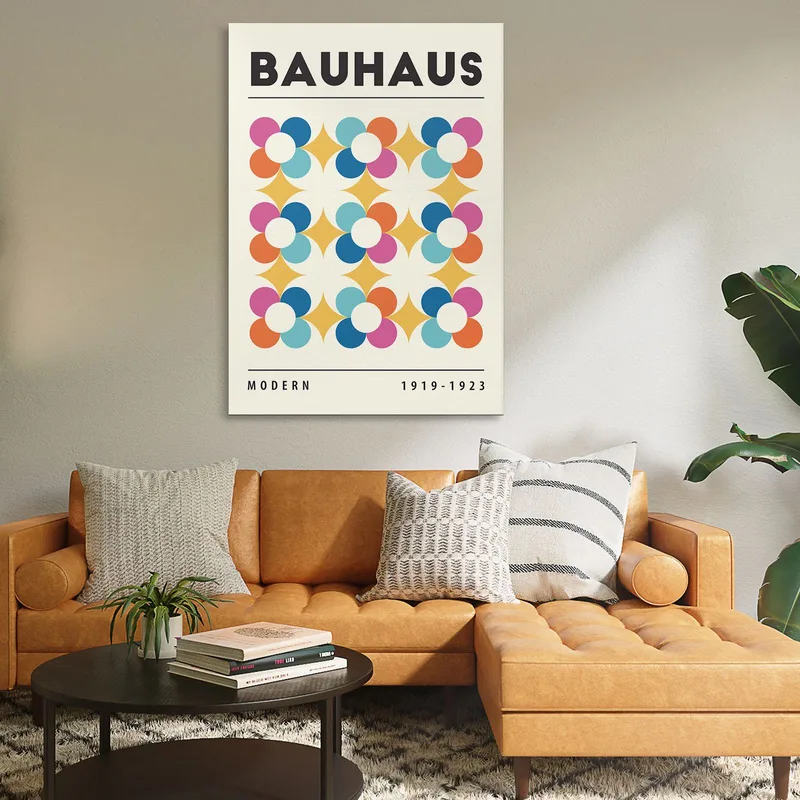 Bauhaus-Rahmen Mit Abstraktem Blumenmuster Bauhaus Style