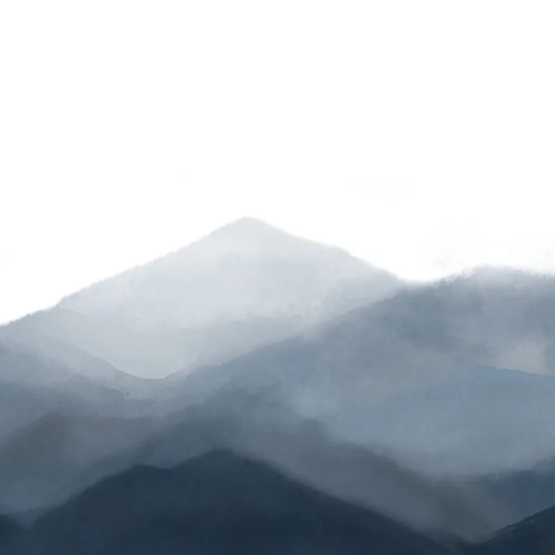 Peinture De Paysage Abstraite Misty Mountain Range Art Serene Blue And Grey Landscape