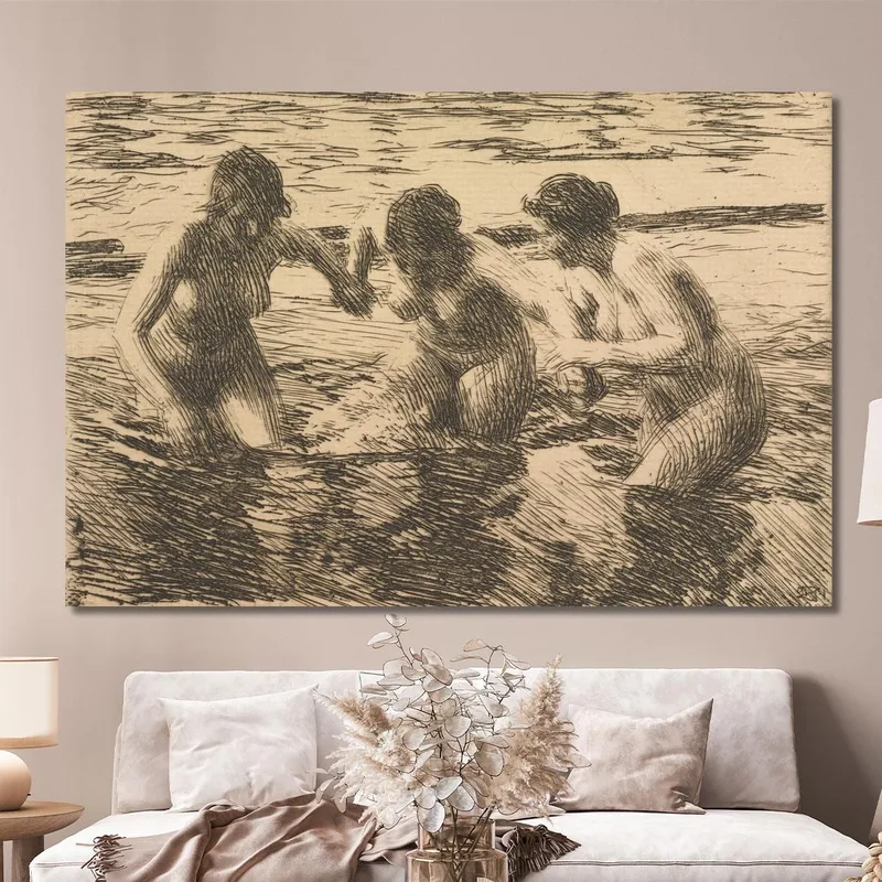 Controcorrente Anders Zorn quadro stampa su tela