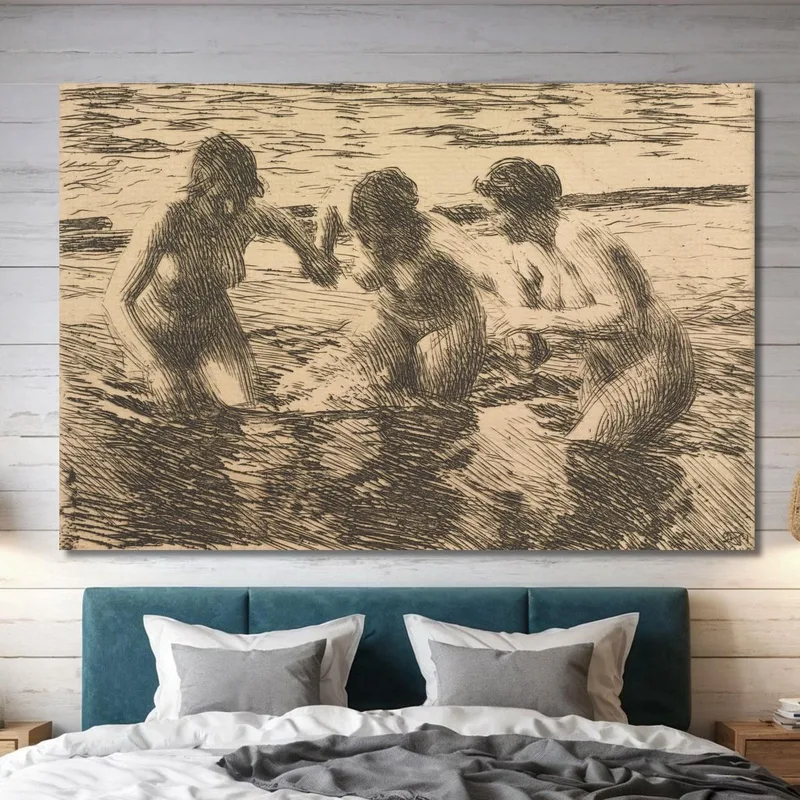 Controcorrente Anders Zorn quadro stampa su tela