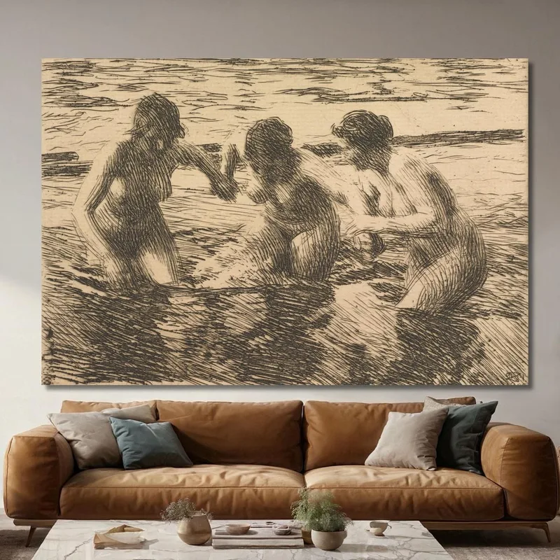 Controcorrente Anders Zorn quadro stampa su tela