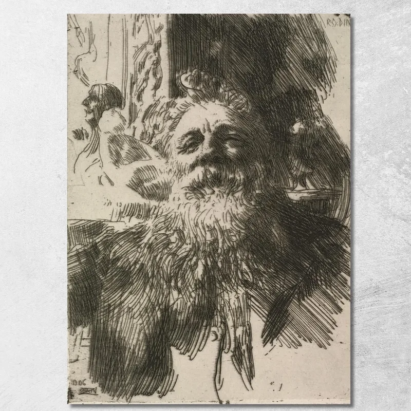 Augusto Rodin Anders Zorn quadro stampa su tela