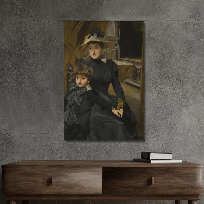 Fru Weguelin Med Son La Señora Weguelin Y Su Hijo Anders Zorn