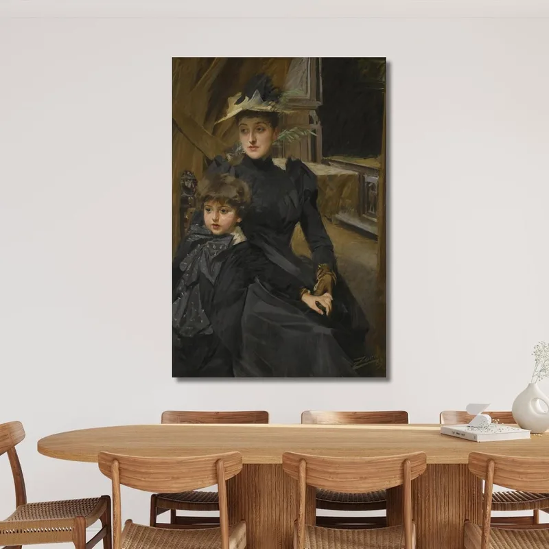 Fru Weguelin Med Son La Señora Weguelin Y Su Hijo Anders Zorn
