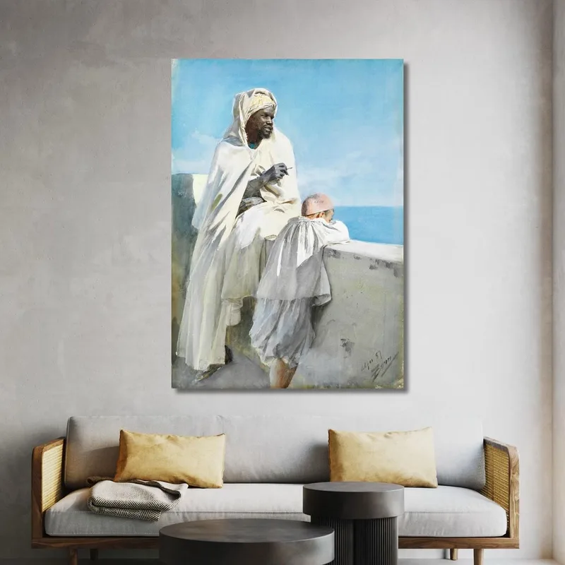 Uomo E Ragazzo Ad Algeri Anders Zorn quadro stampa su tela