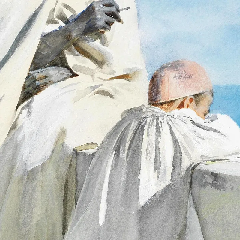 Uomo E Ragazzo Ad Algeri Anders Zorn quadro stampa su tela