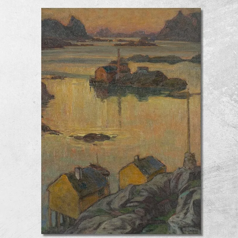 Una Notte D'Agosto. Studio Dalla Norvegia Settentrionale Anna Boberg quadro stampa su tela