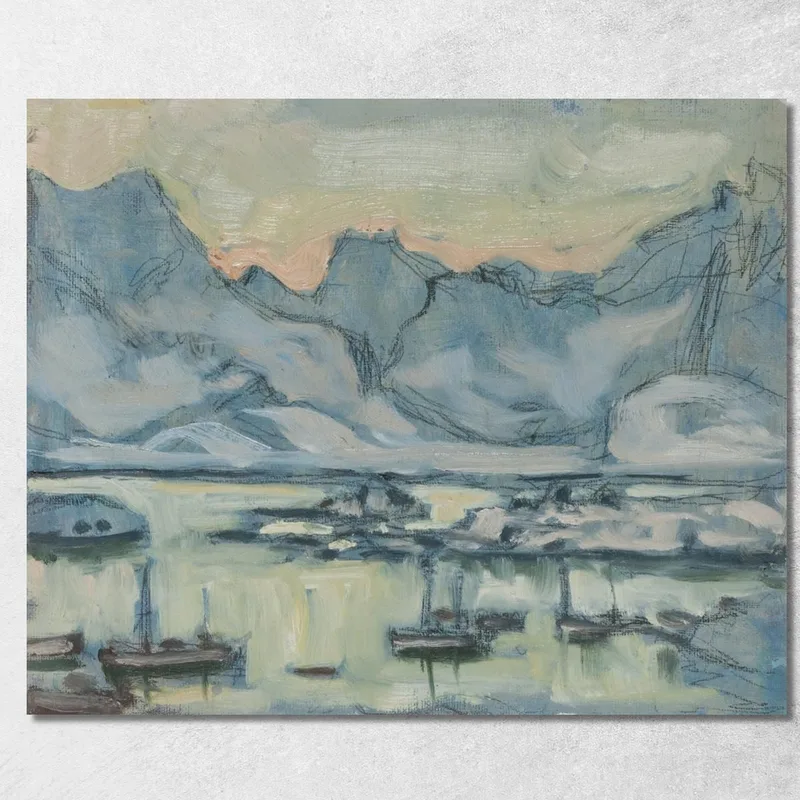 Barca Con Rete. Studio Dalle Lofoten Anna Boberg quadro stampa su tela