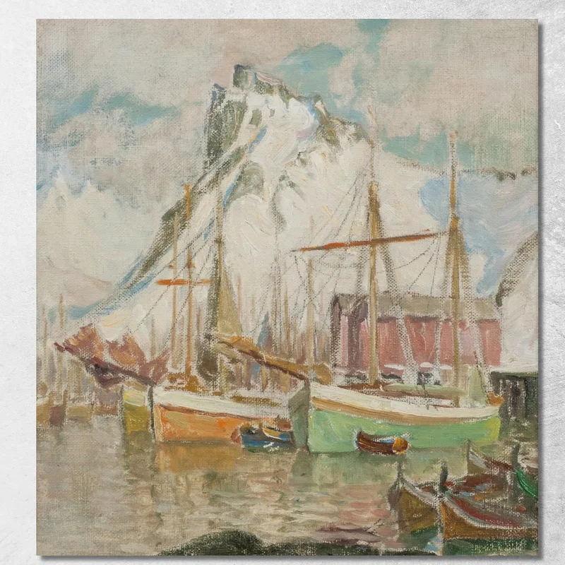 Nel Porto Di Svolvaer. Studio Da Lofoten Anna Boberg quadro stampa su tela