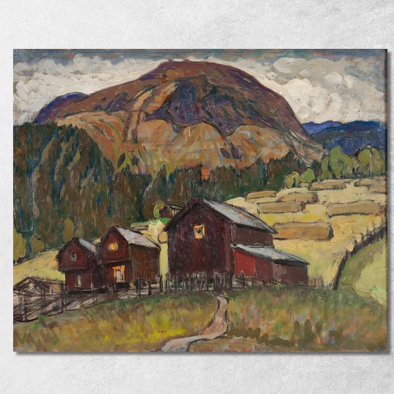 Paysage D'Été Avec Des Écureuils. Étude Du Nord De La Norvège Anna Boberg tableau impression sur toile