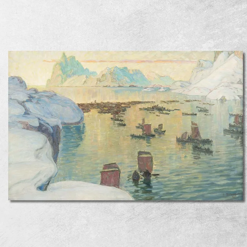 La Flotte De Pêche En Partance. Étude Réalisée Dans Le Nord De La Norvège Anna Boberg tableau impression sur toile