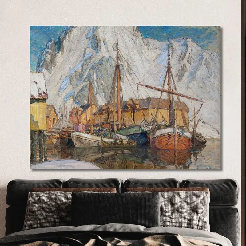 The Harbor At Svolvaer Lofoten Anna Boberg