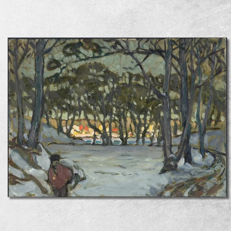 Étude D'Hiver Depuis Djurgarden Stockholm Anna Boberg tableau impression sur toile