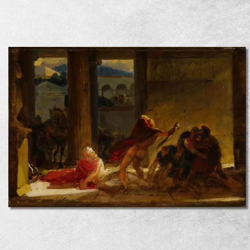 La Morte Di Pirro Anne Louis Girodet-Trioson quadro stampa su tela