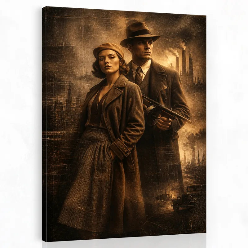 Bonnie & Clyde Vintage Gangster modernes wandbild