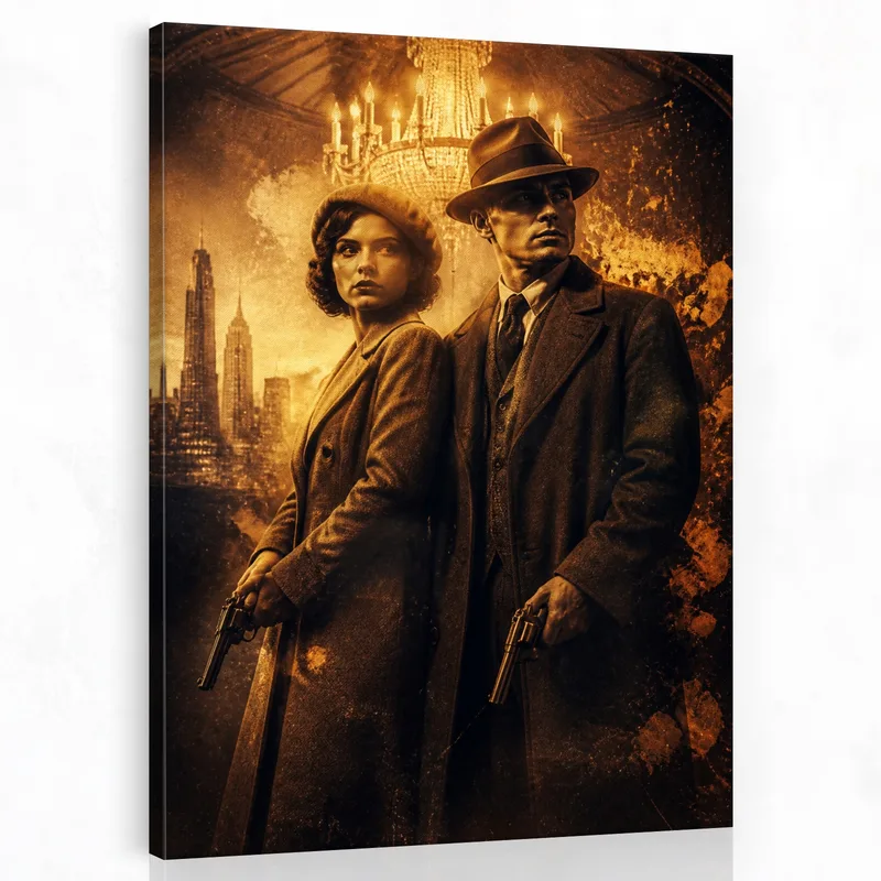 Kunstdruck bonnie & clyde duo