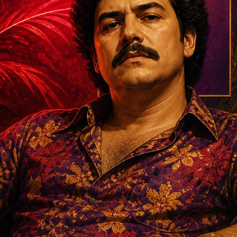 Impression sur toile portrait regal de pablo escobar