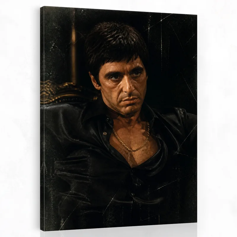 Al Pacino im Schwarzen Hemd drucken auf leinwand