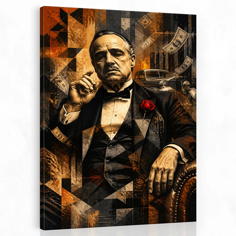 Klassisches Mafia-Icon drucken auf leinwand