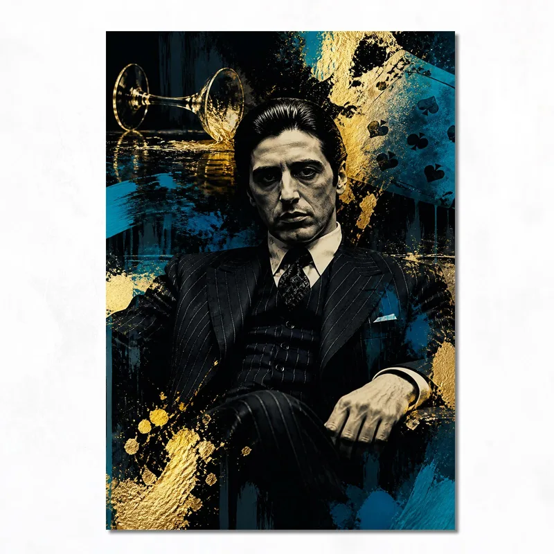 Impression sur toile portrait de gangster cinématographique