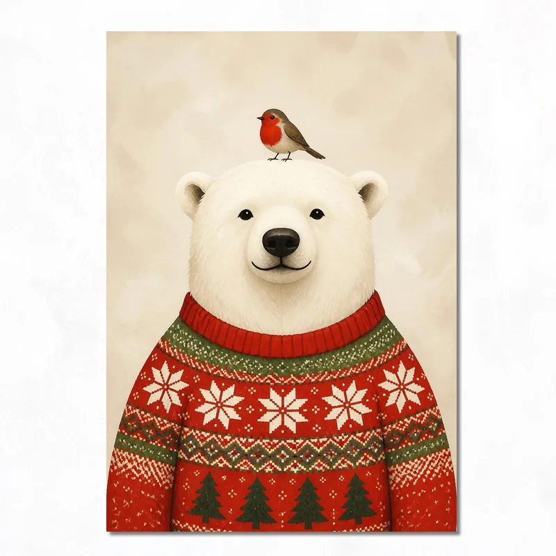 Polar Bear Weihnachts-Pullover drucken auf leinwand