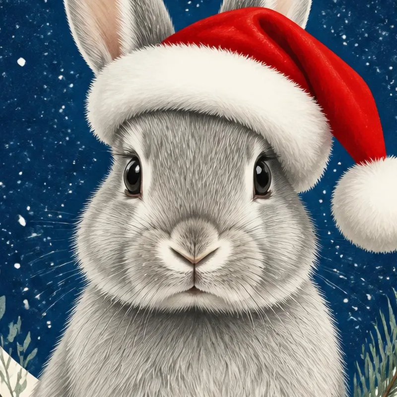 Conejo navideño cuadro moderno