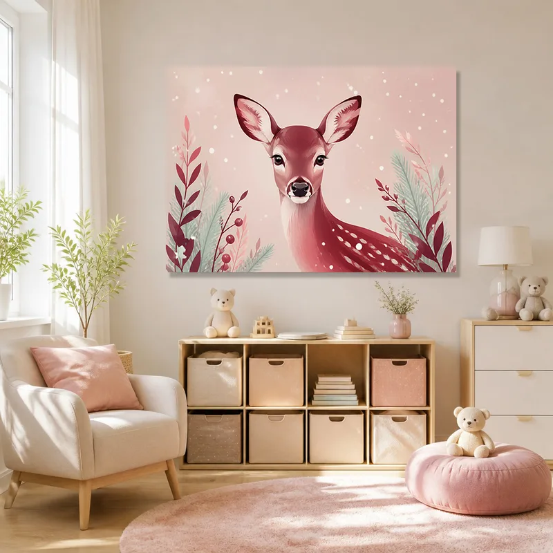 Red Deer Portrait canvas art print