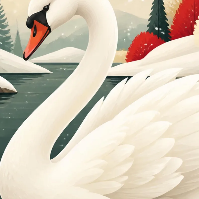Cigno Coronato stampa su tela
