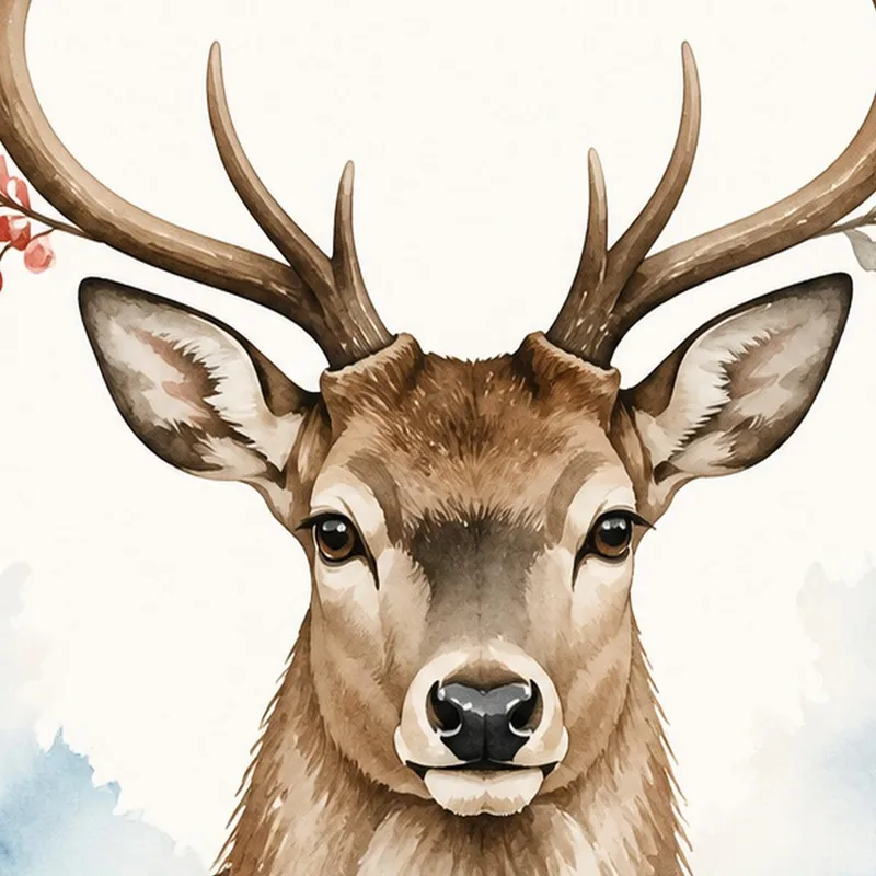 Impression sur toile cerf avec accents floraux