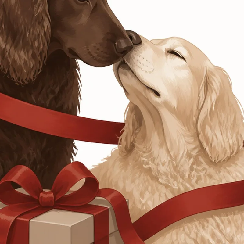 Quadro su tela cani romantici con regalo