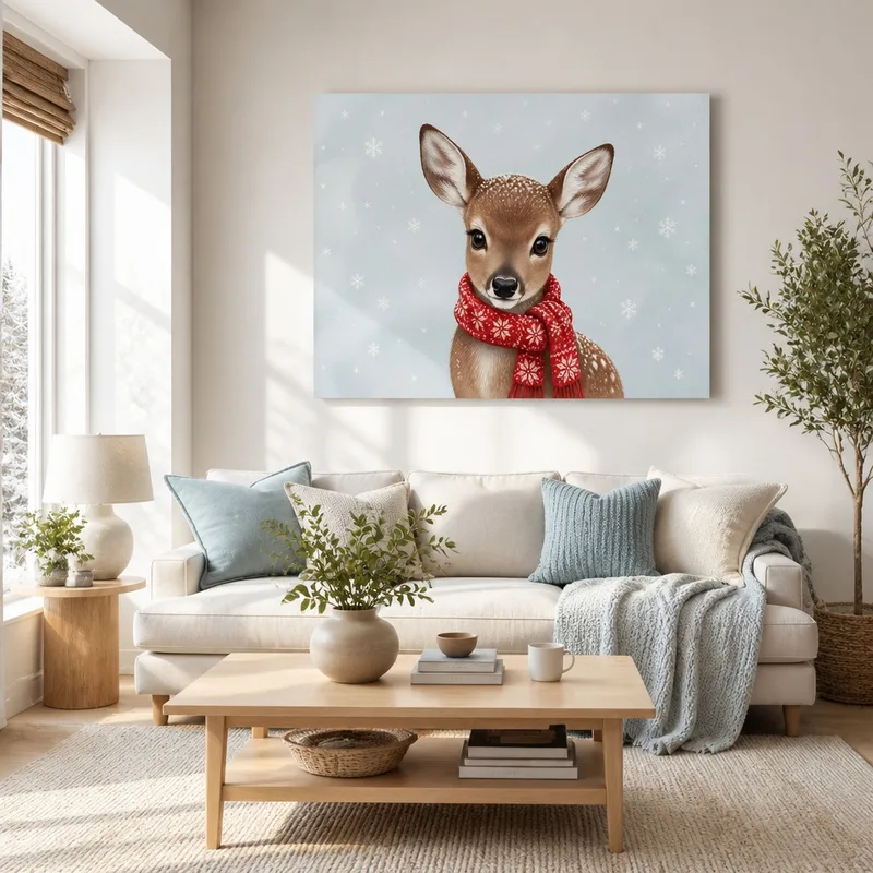Winterhirsch modernes wandbild