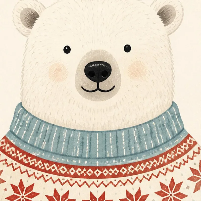 Toile artistique ours avec oiseau