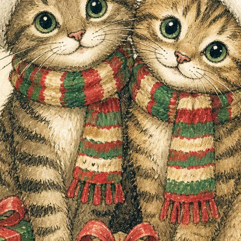 Weihnachtskätzchen drucken auf leinwand