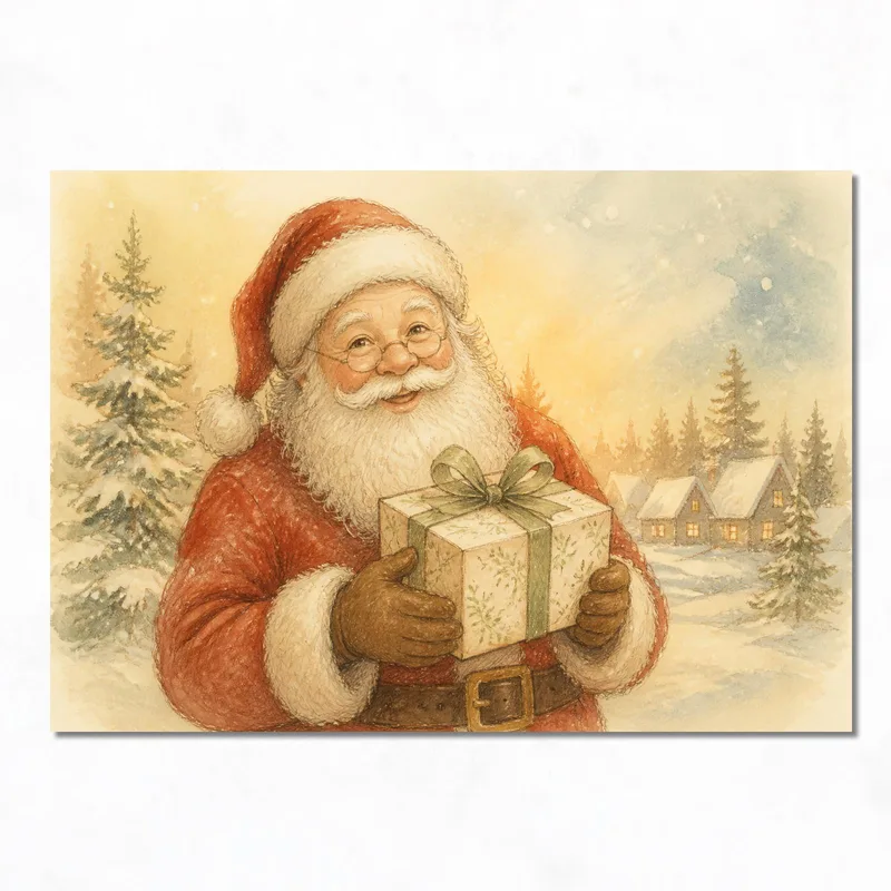 Stampa su canvas babbo natale con regalo