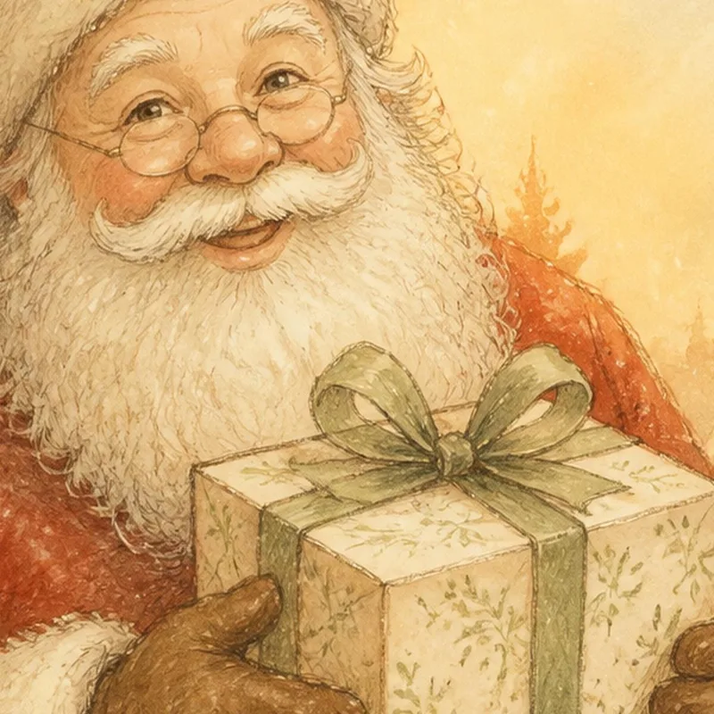 Stampa su canvas babbo natale con regalo