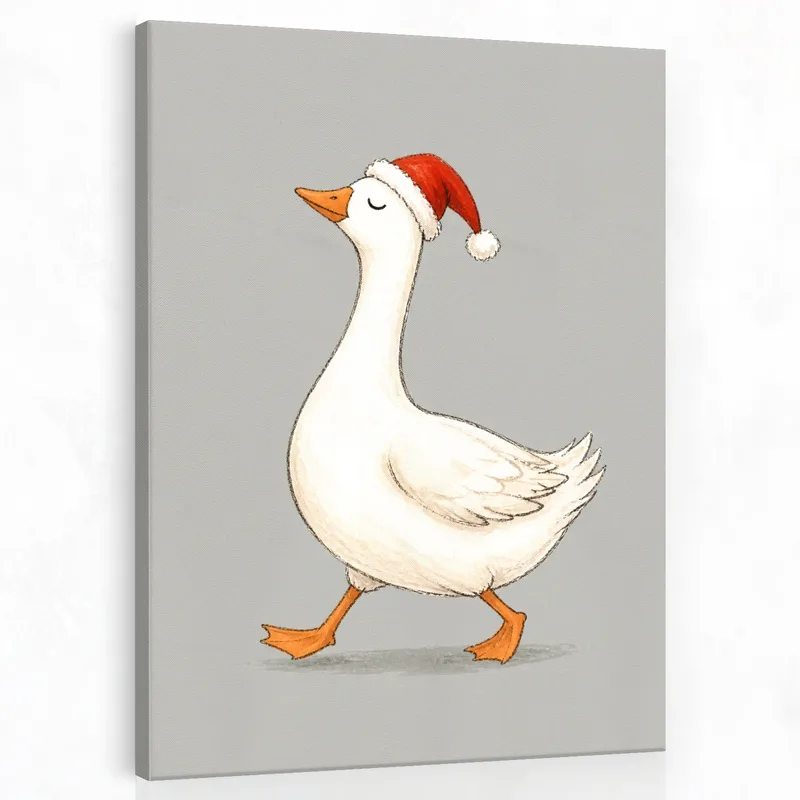 Kunstdruck weihnachtsmütze gans
