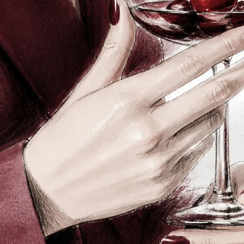 Cocktailkirsche Eleganz drucken auf leinwand