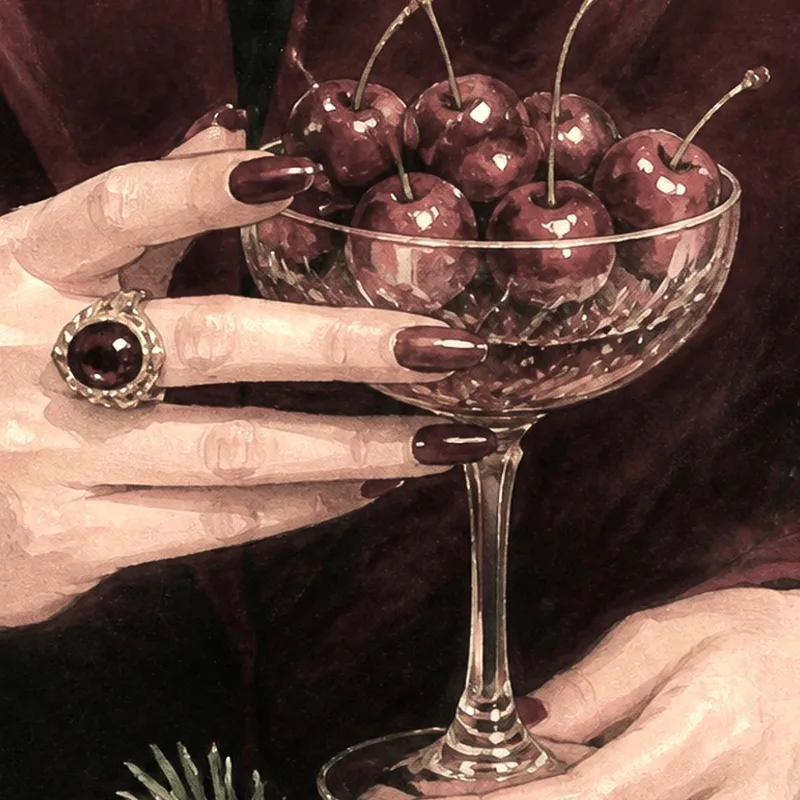 Vintage Cherry Cocktail modern canvas