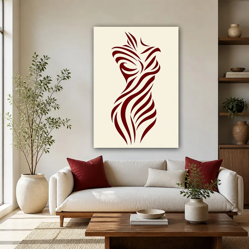Quadro moderno silhouette di donna astratta