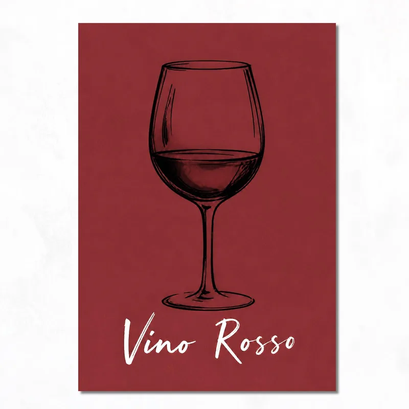 Calice da Vino Rosso quadro moderno su tela