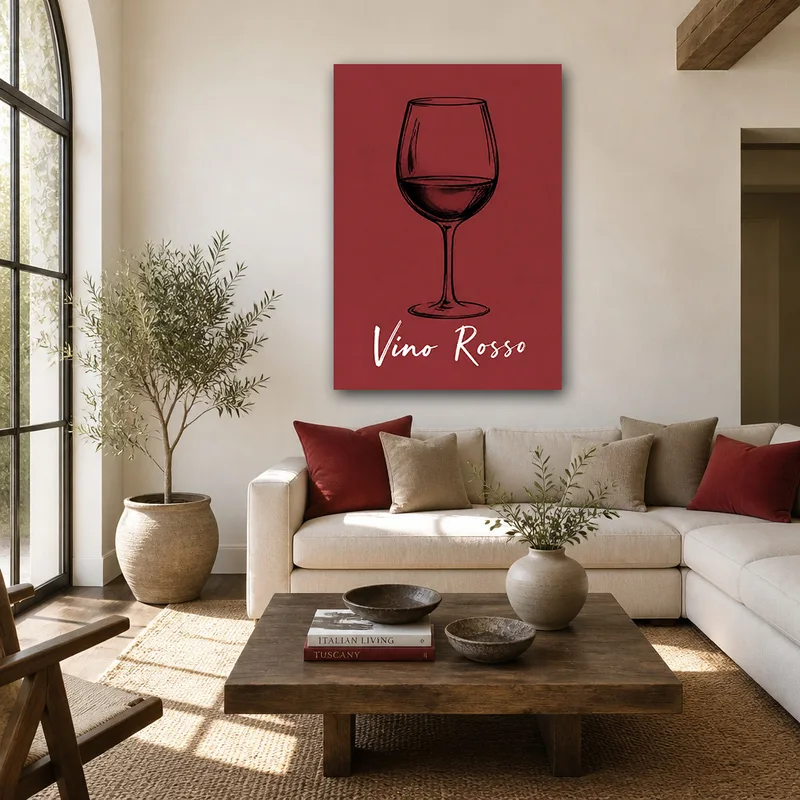 Calice da Vino Rosso quadro moderno su tela