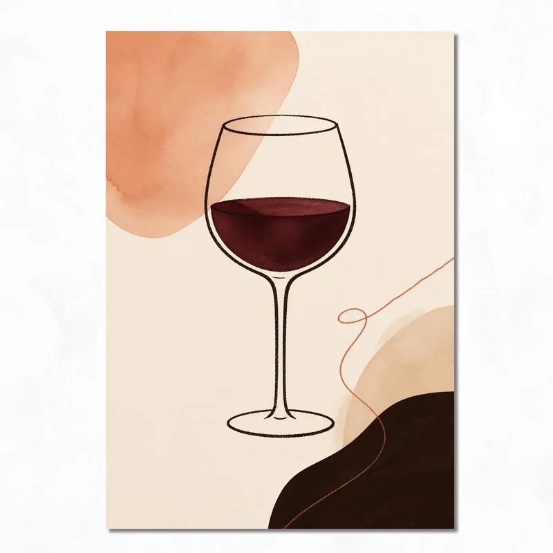 Canvas wall art wine glass